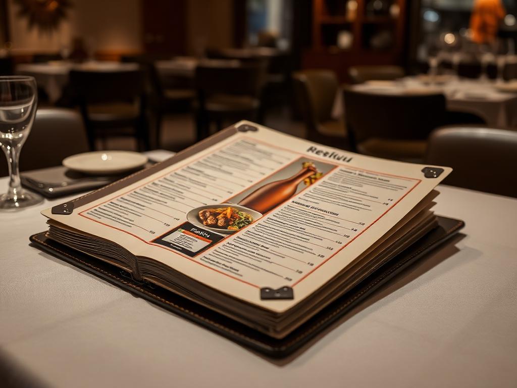 Menús para restaurante impresos con acabado premium