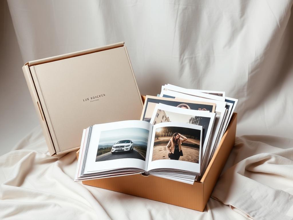 Kit de entrega para fotógrafos con álbum y print box